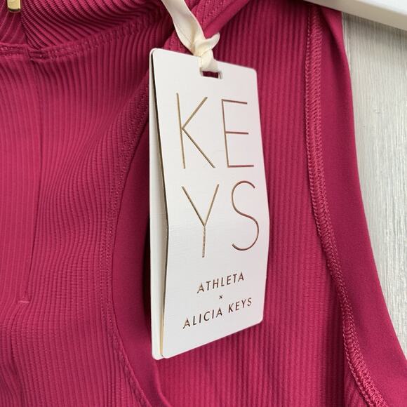Athleta Ribbed Crop Tank Pink Alicia Keys XL NWT - Picture 5 of 6